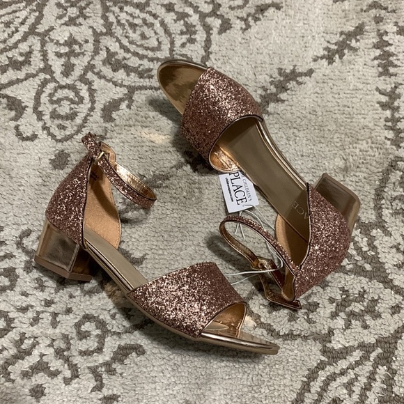 Children’s Place Rose Gold Holiday Dress Shoes youth size 6 - Picture 3 of 8